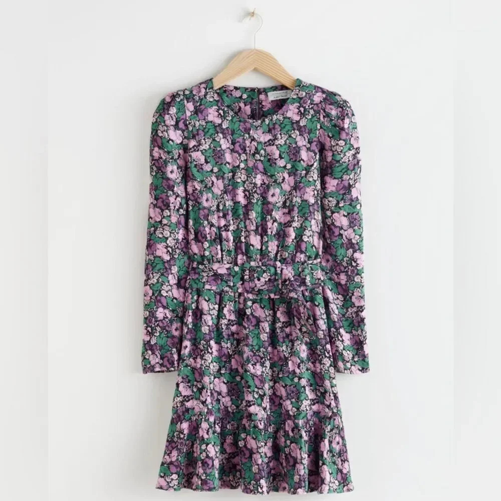 & Other Stories floral print mini dress in multi